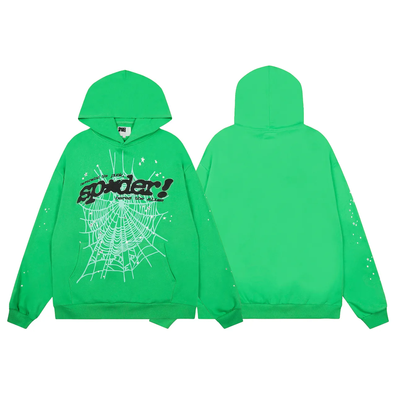 Sp5der Green Black Graphic-Print Oversized Fit Tracksuit