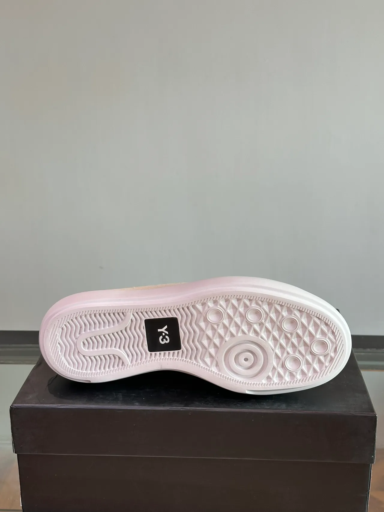 Y-3 Kaiwa Beige White Frayed-Edge Canvas Platform Sole Lifestyle Sneakers