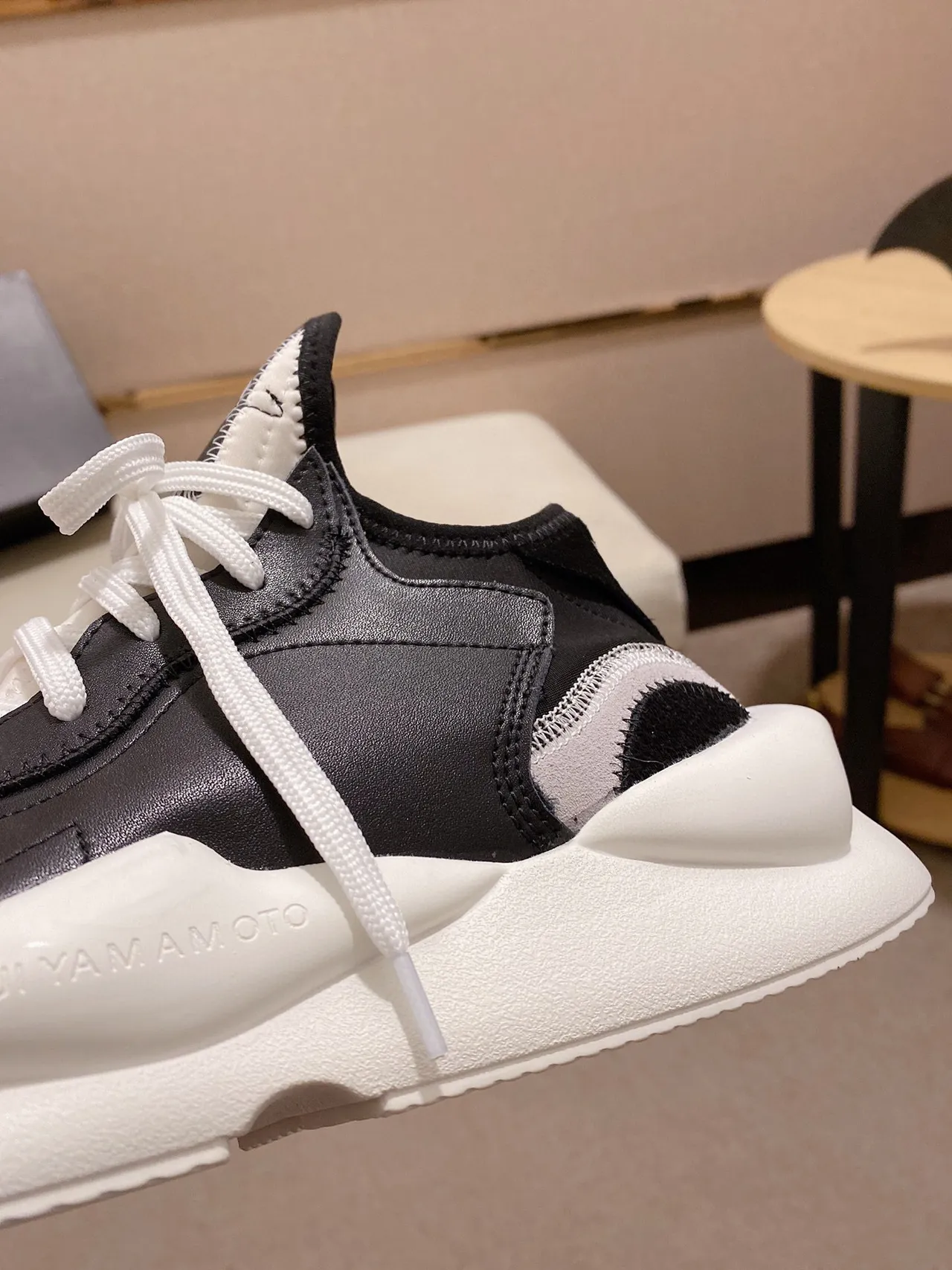 Y-3 Kaiwa Black and White Lifestyle Sneakers