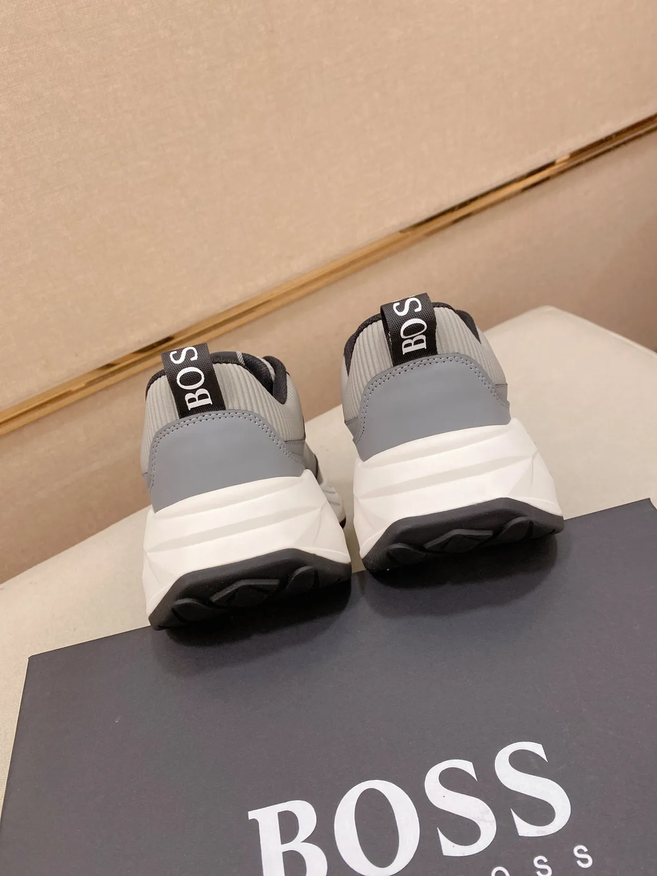 Hugo Boss Gray and White Lifestyle Sneaker