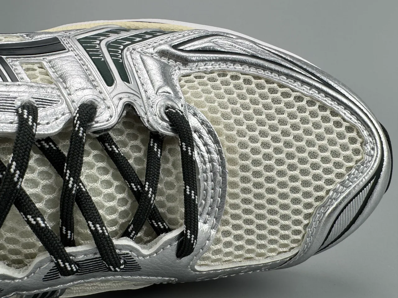 ASICS Gel-Kayano 14 Silver Black Cream Running Shoes