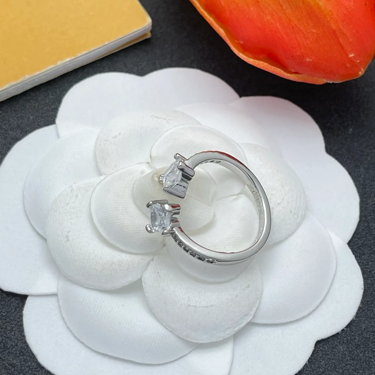Louis Vuitton Dual-Stone Prong-Set Silver-Toned Ring