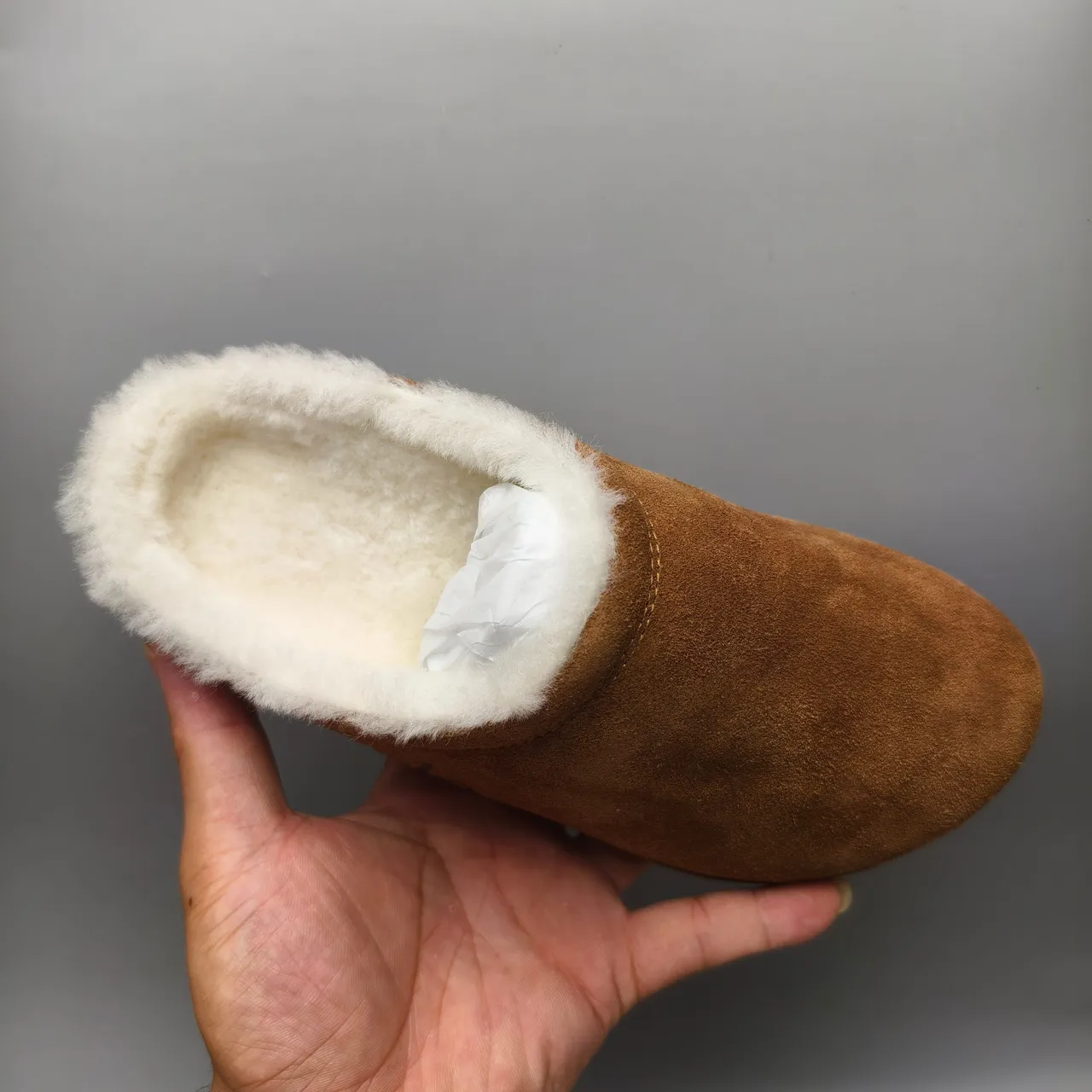 Alo Suede Shearling-Lined Open-Back Slippers