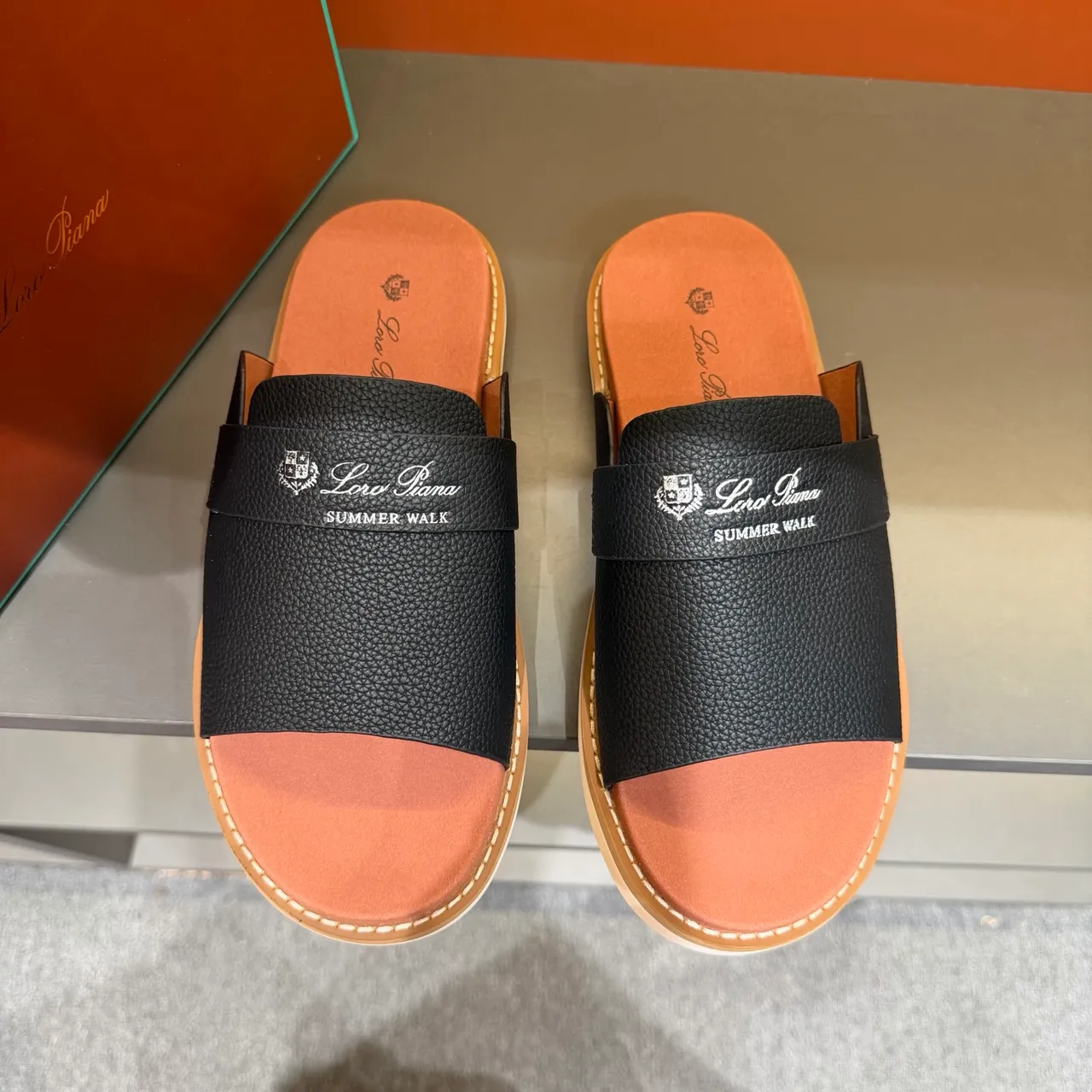 Loro Piana Summer Walk Leather Slipper