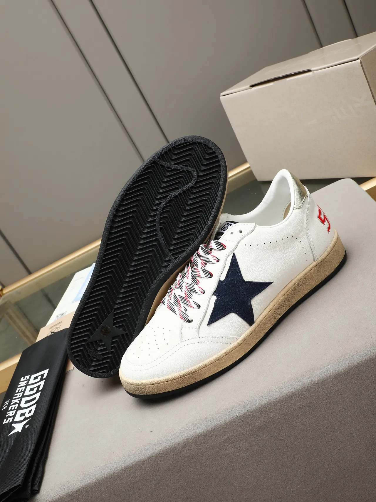 Golden Goose Ball Star White Navy Star Lifestyle Sneakers