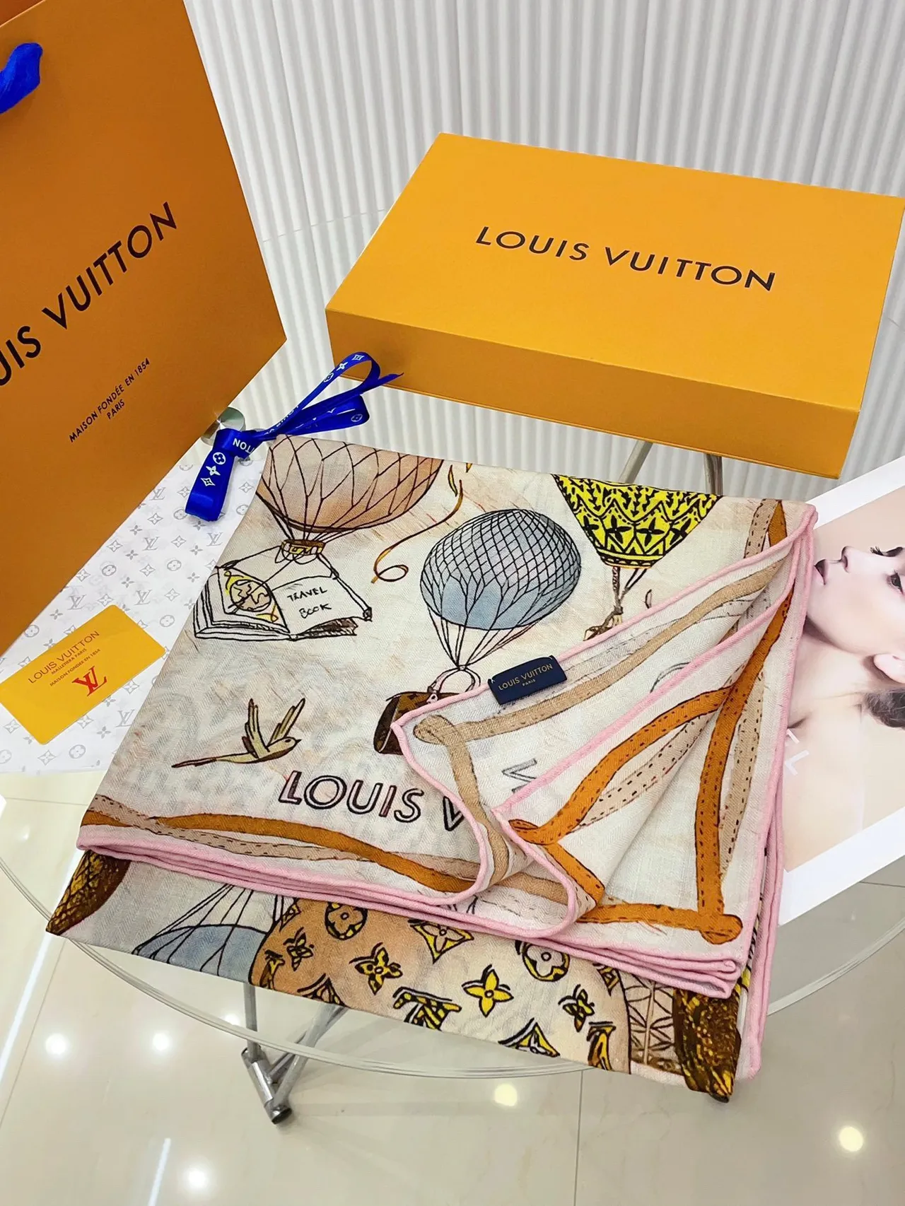 Louis Vuitton Illustrated Print Silk Scarf