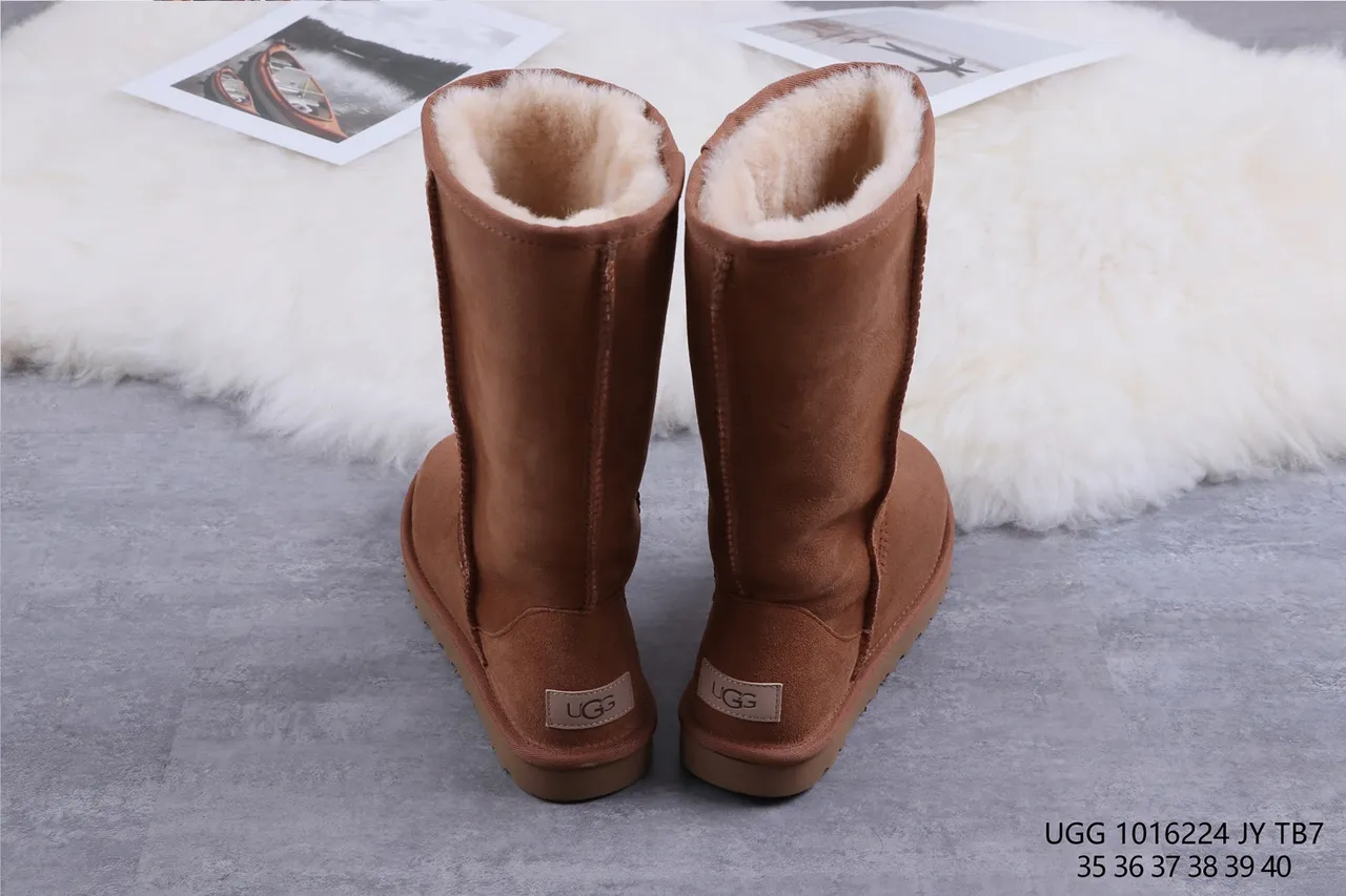 UGG Classic Tall Chestnut Suede Shearling-Lined Knee Boots
