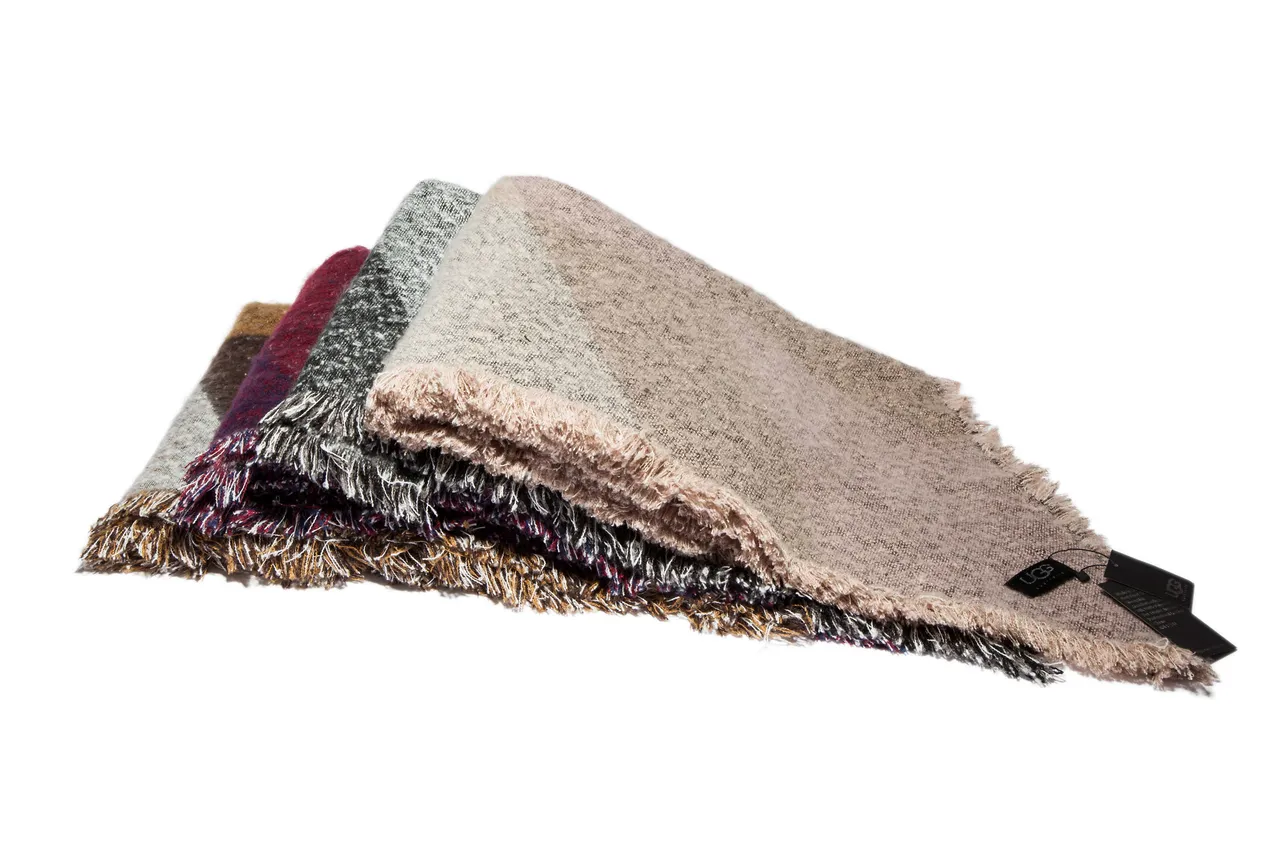 Beige Black Woven Fringed Scarve