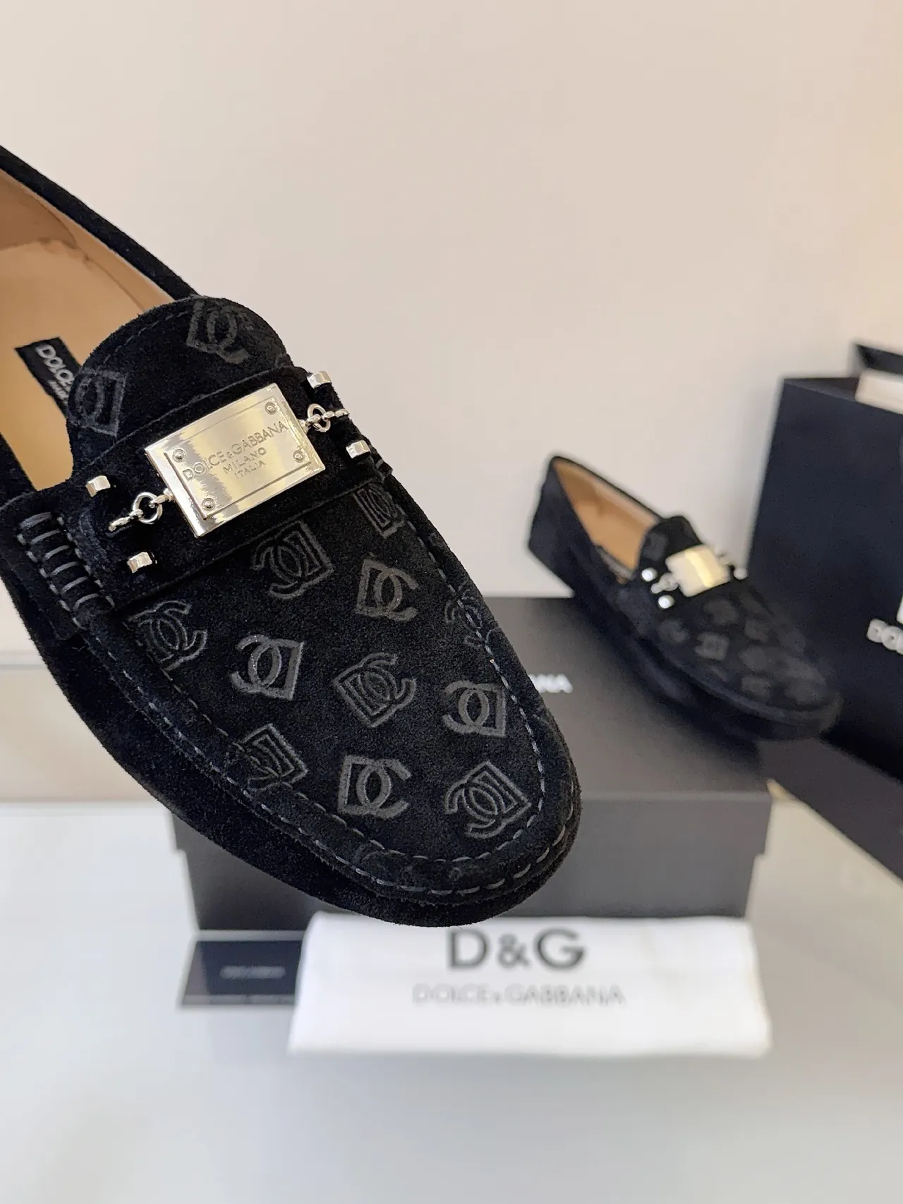 Dolce & Gabbana Monogrammed Suede Loafer
