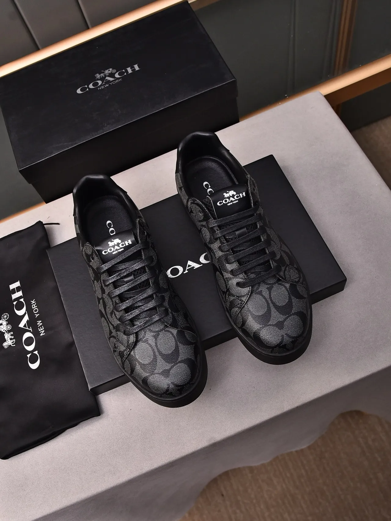 Coach Monogram-Print Low-Top Lifestyle Sneakers