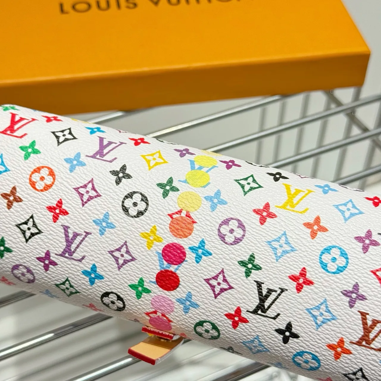 Louis Vuitton Multicolor Beige Roll-Top Monogram Print Wristlet