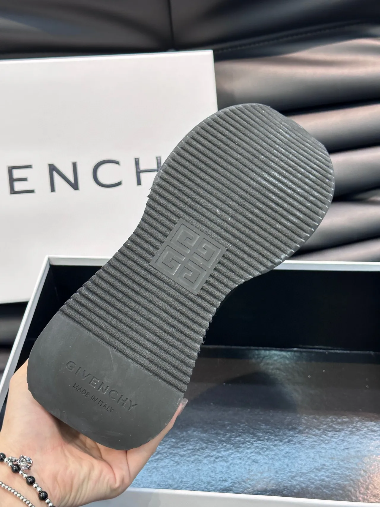 Givenchy Black White Platform Sole Mixed-Material Upper Chunky Sneakers