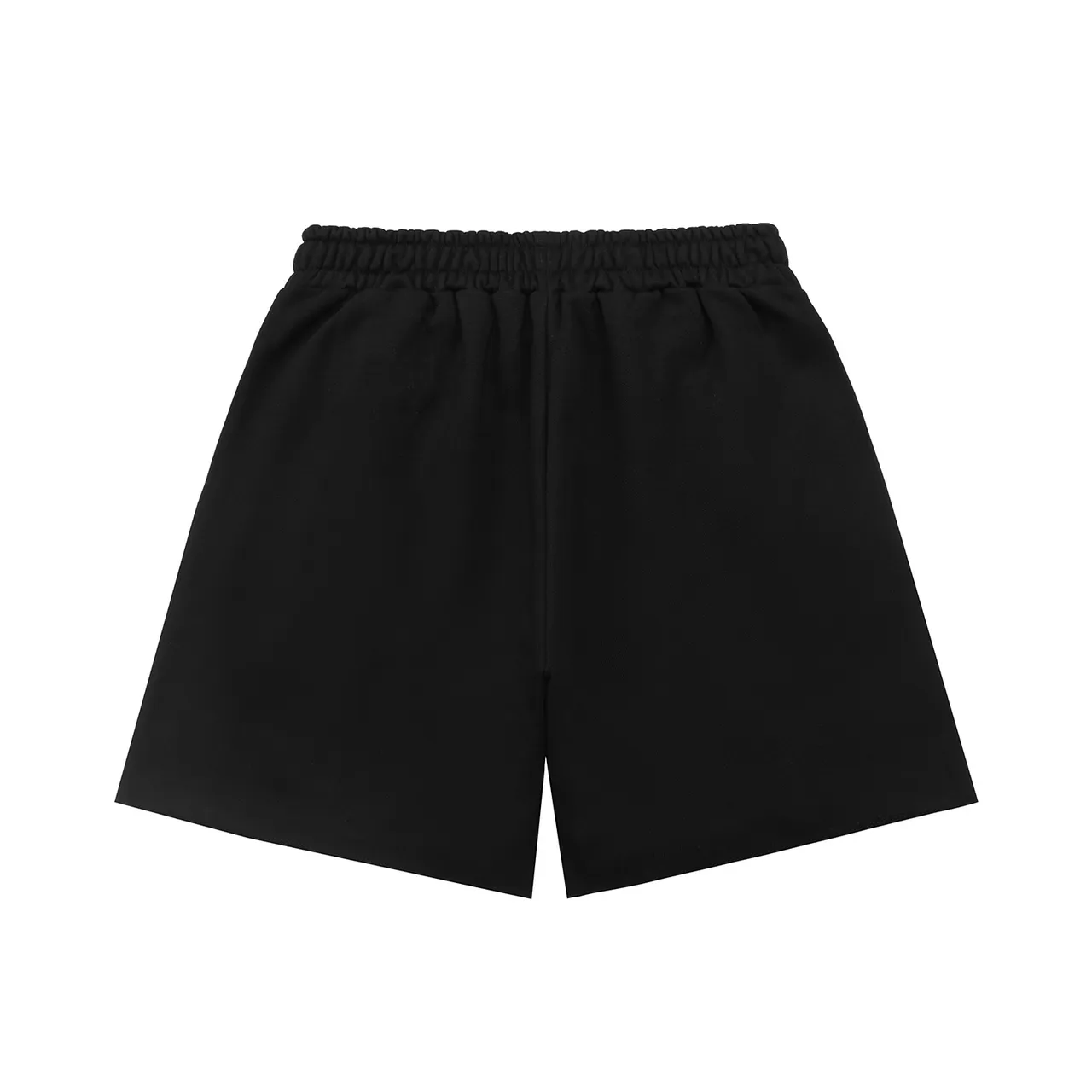 Black and Red Graphic Appliqué Elastic Waist Shorts