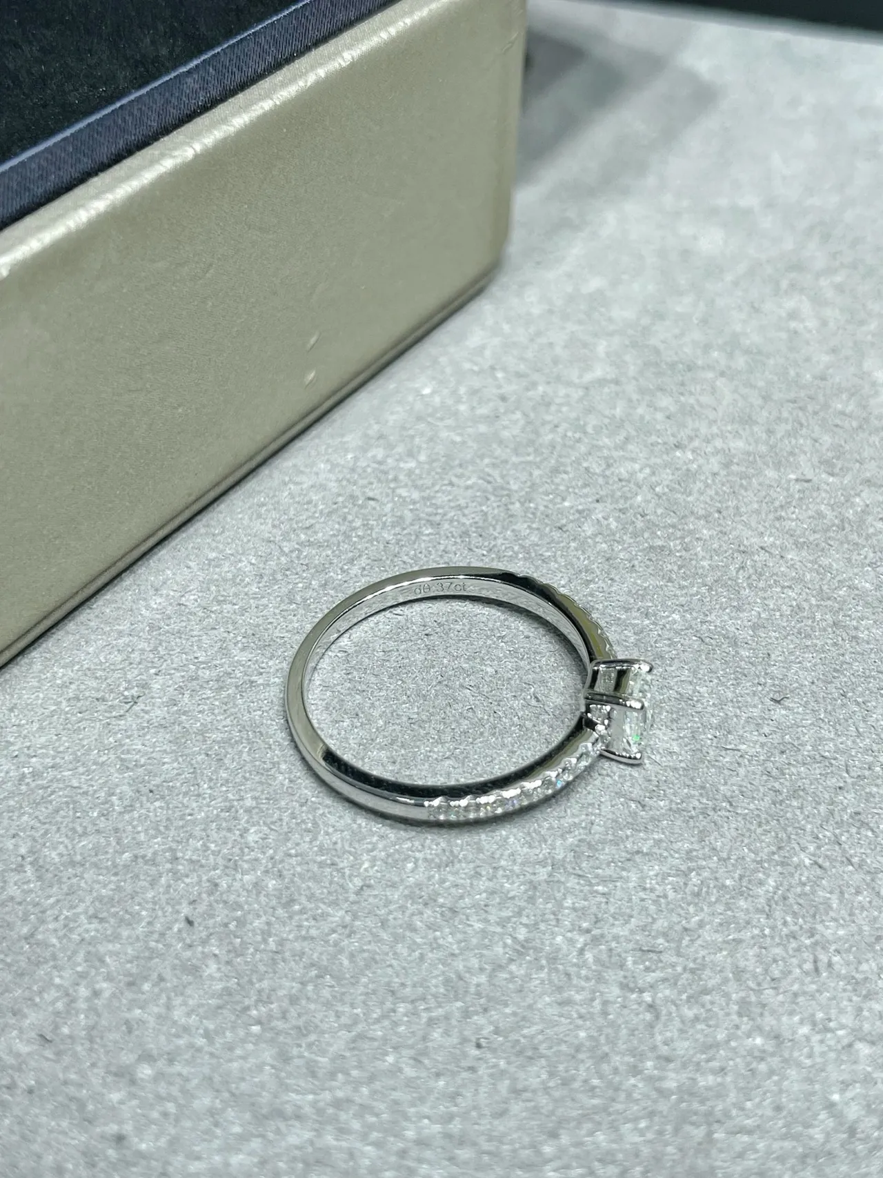 Silver-Tone Emerald-Cut Pavé Band Stackable Rings