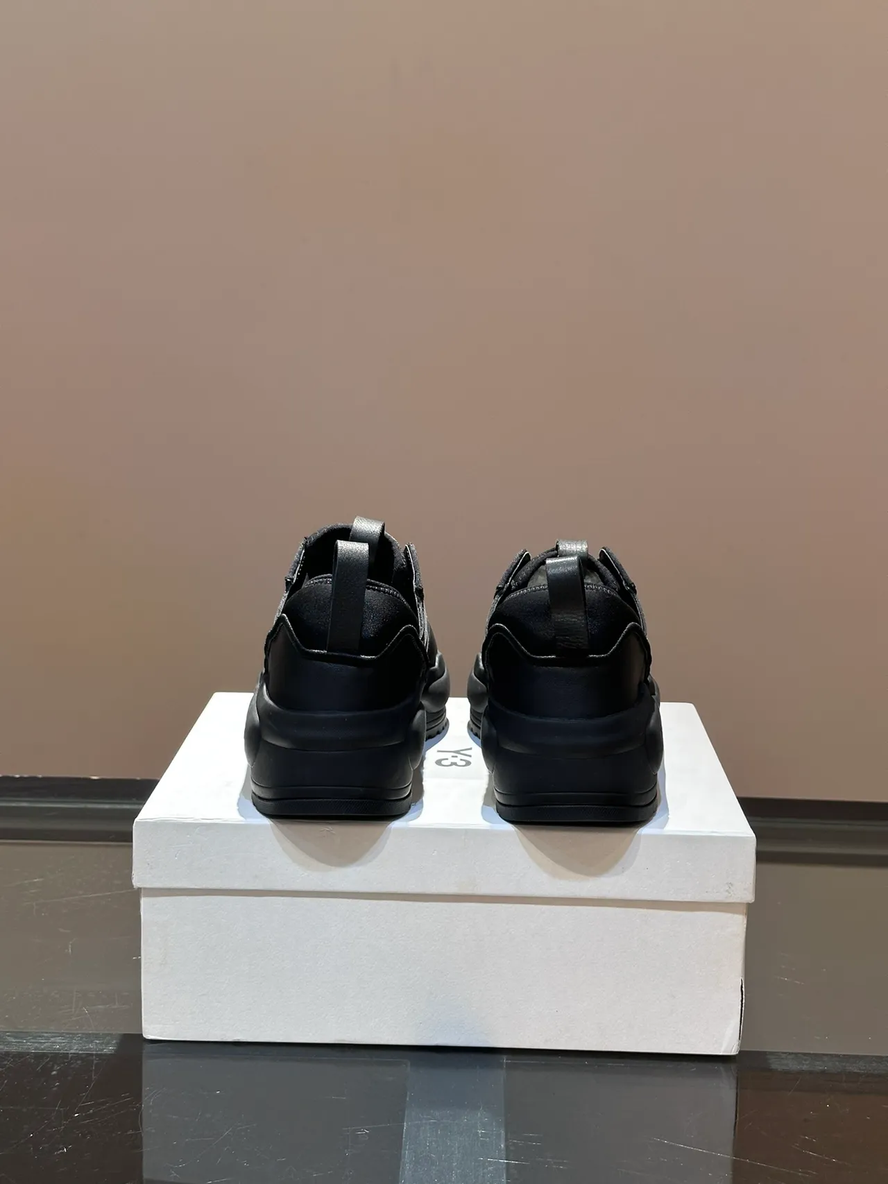 Y-3 Kaiwa Black Monochrome Deconstructed Upper Chunky Sneakers