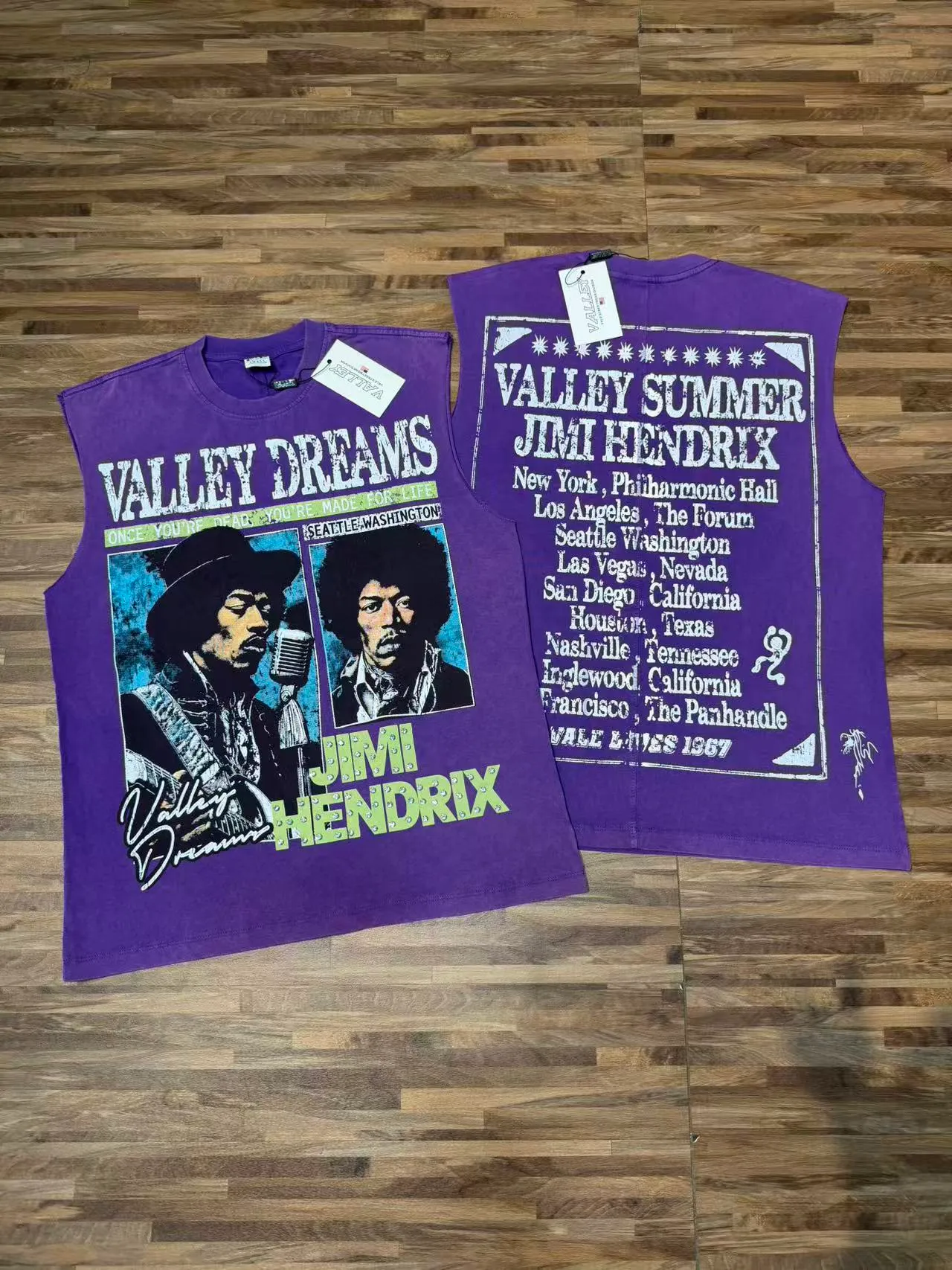 Purple and Black Jimi Hendrix Graphic Vest Top