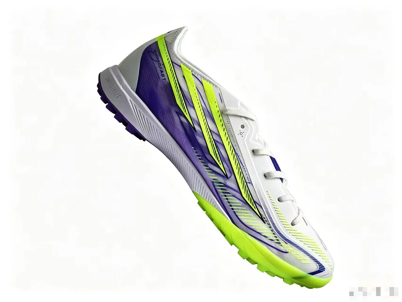 Adidas White Purple Low-Cut Synthetic Upper Molded Turf Studs Artificial-Grass Soccer Shoes