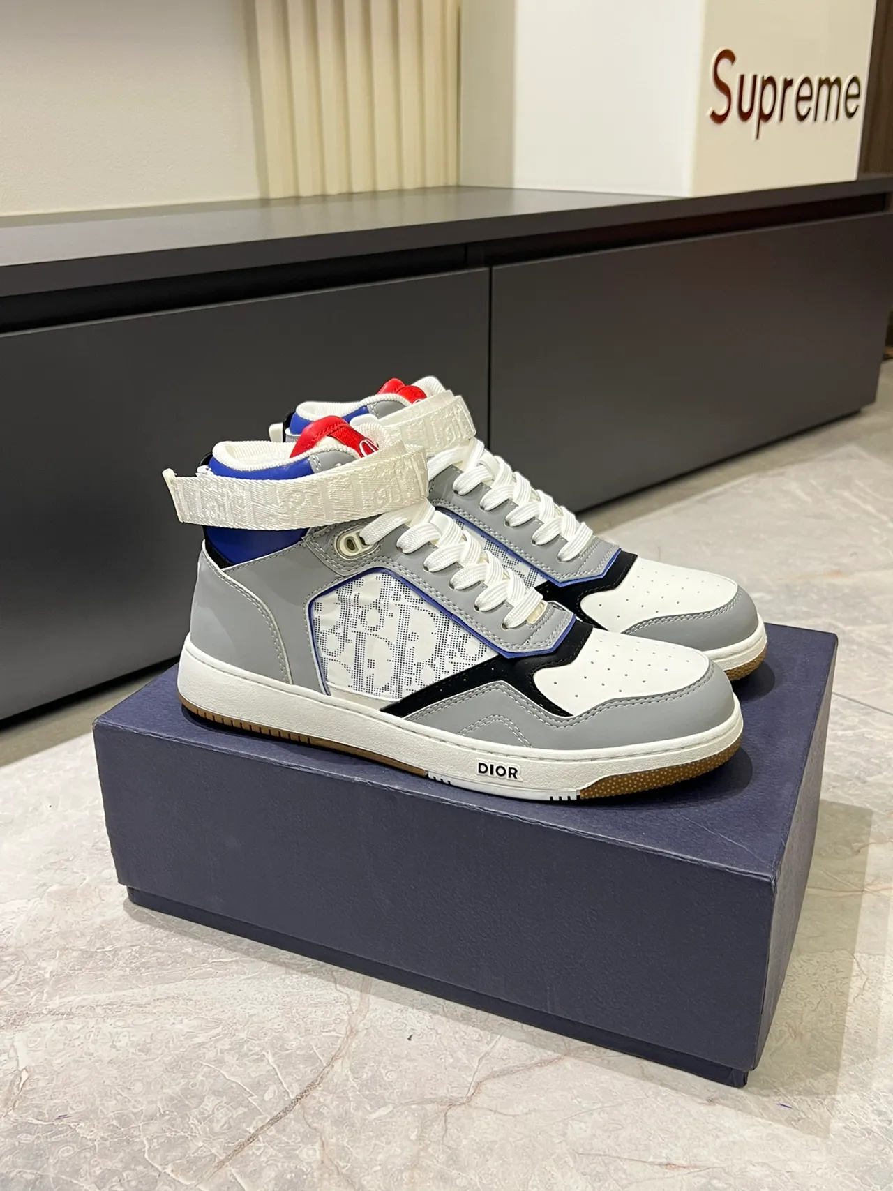 Dior B23 High-Top Monogram Panel Lifestyle Sneakers