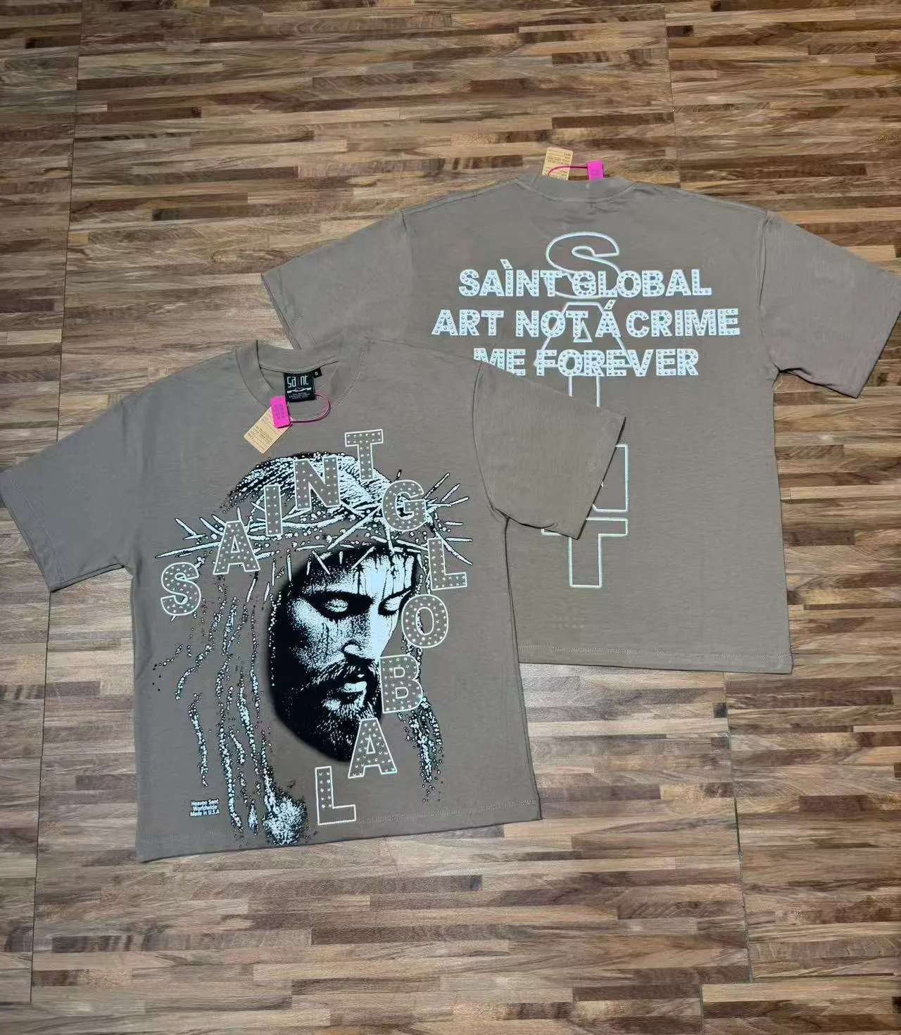 Saint Laurent Saint Graphic Print Black T-Shirt