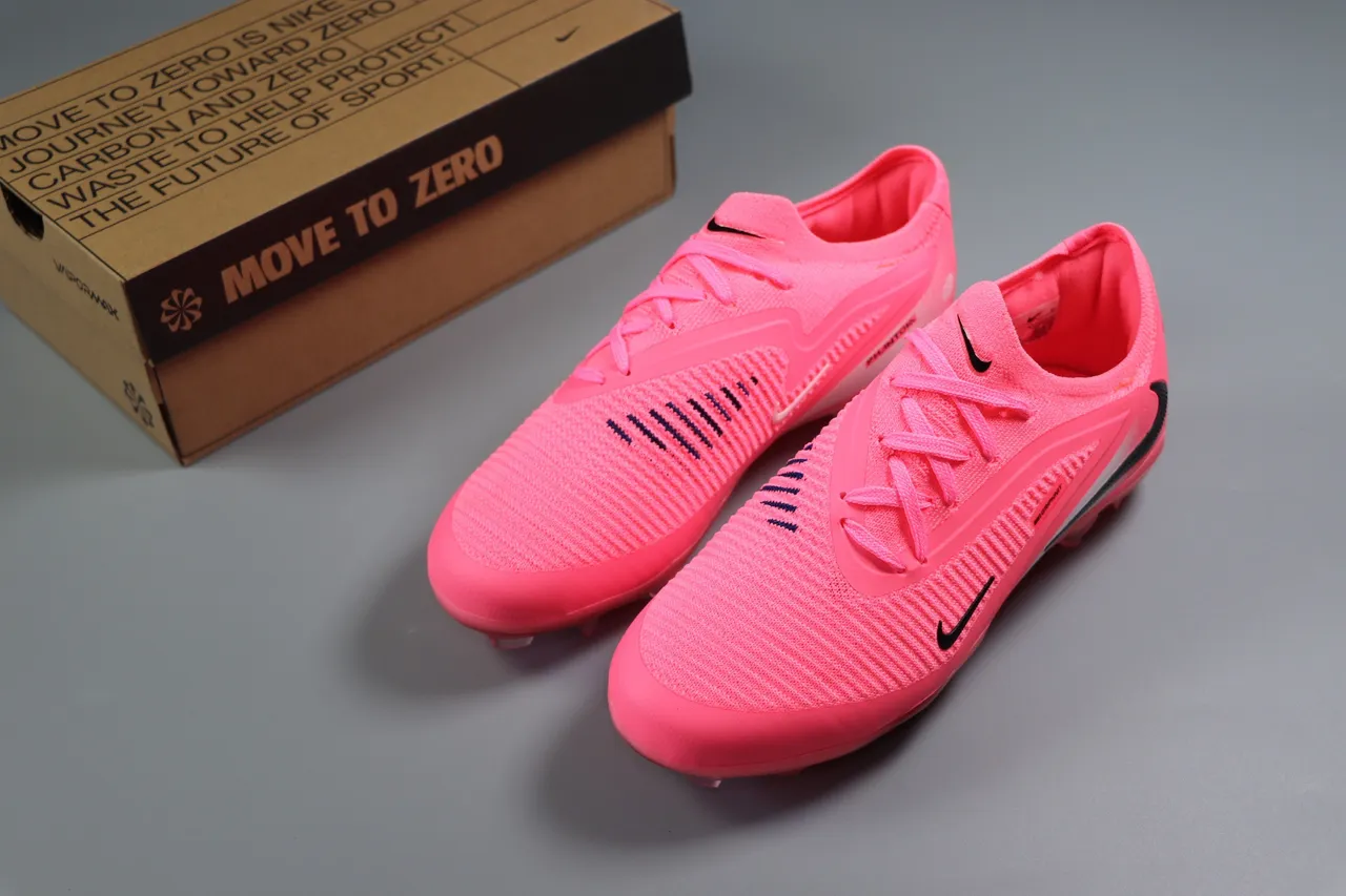 Nike Pink Green Low-Cut Synthetic Overlay Cage Artificial-Grass Soccer Shoes