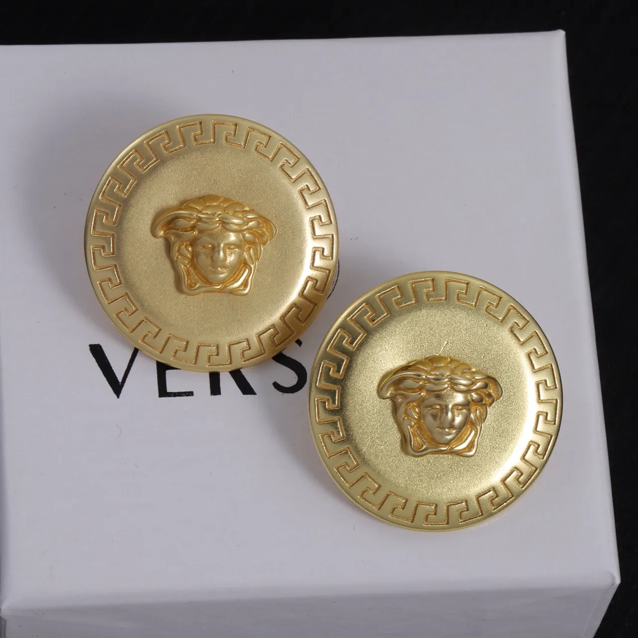 Versace Greca Odissea Gold-Tone Medusa Head Earrings