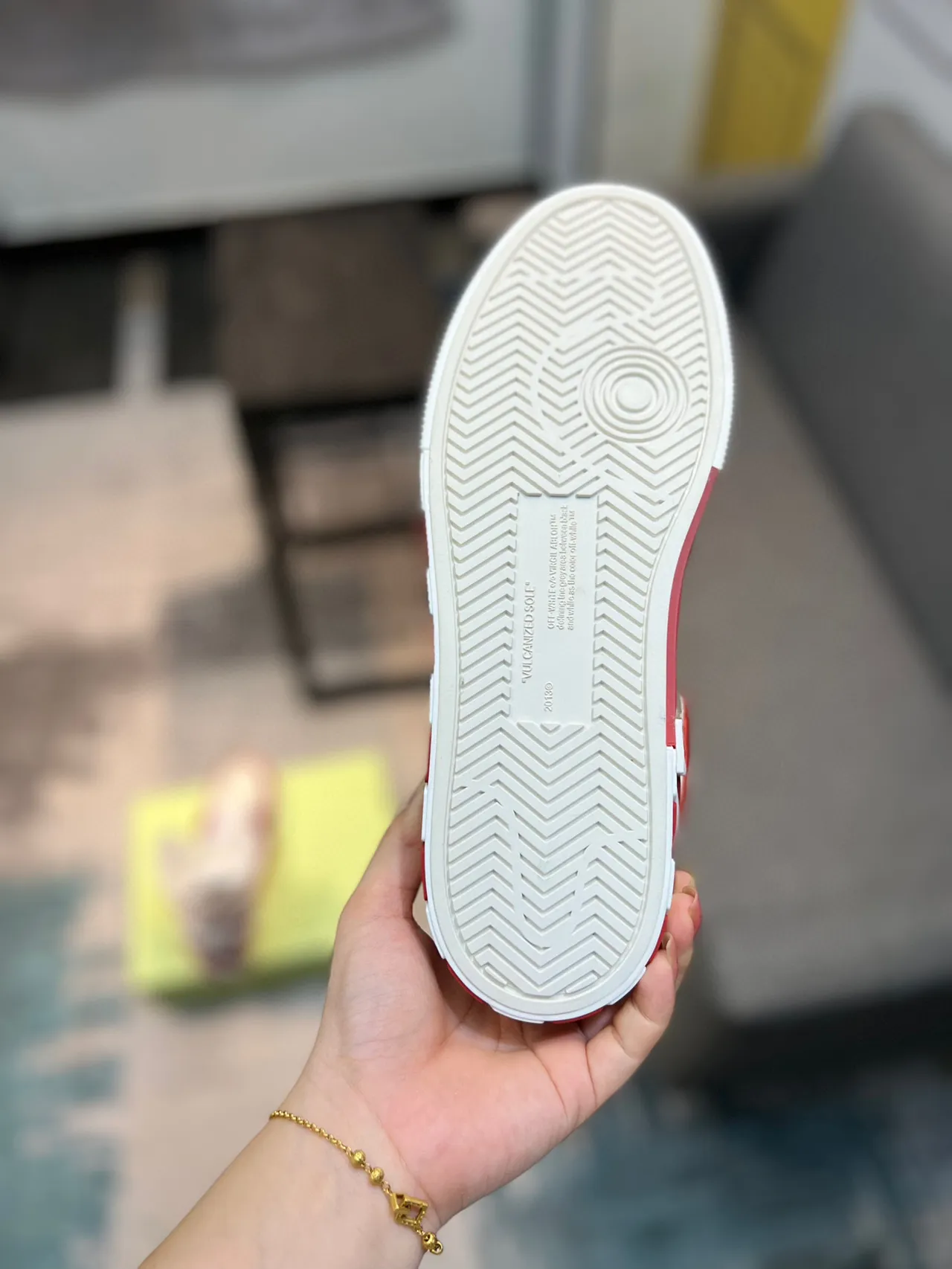 Off-White Red High-Top Industrial Zip-Tie Strap Lifestyle Sneakers