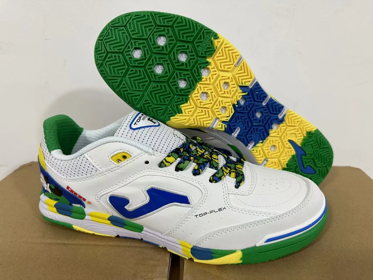 Joma Top-Flex White Neon Yellow Teal Lifestyle Sneakers