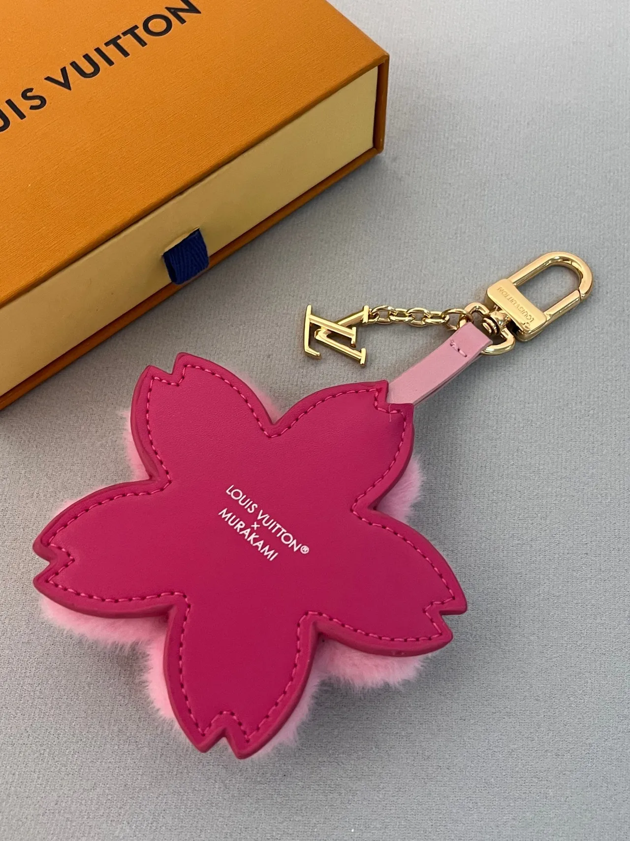 Louis Vuitton Monogram Flower Pink Yellow Plush Floral Embroidered Face Saddle Bag