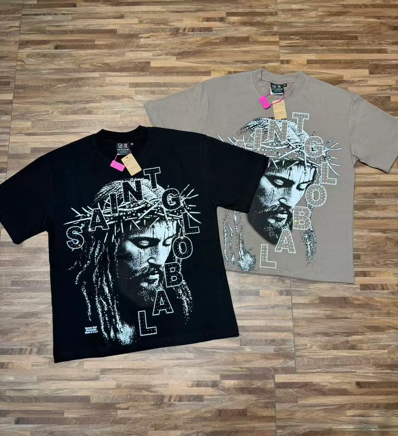 Saint Laurent Saint Graphic Print Black T-Shirt