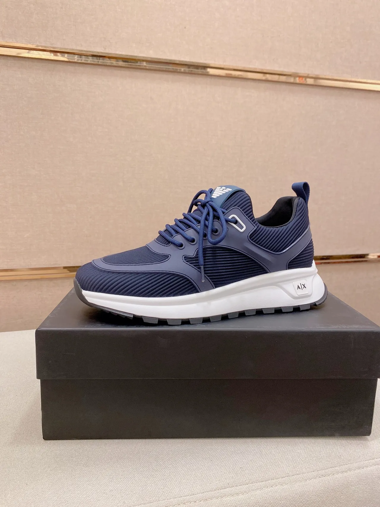 Armani Exchange Navy and White Lifestyle Sneakers