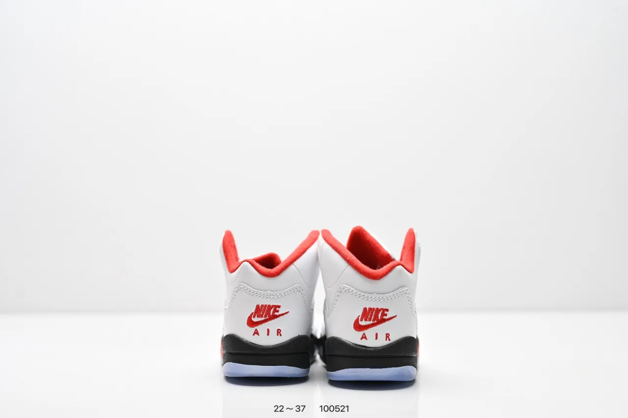 Air Jordan 5 Black Red '75' Kids Basketball Shoes