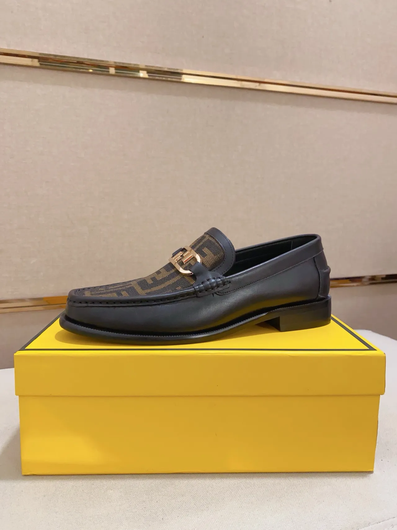 Fendi Horsebit 1955 Monogram Black Leather Loafer