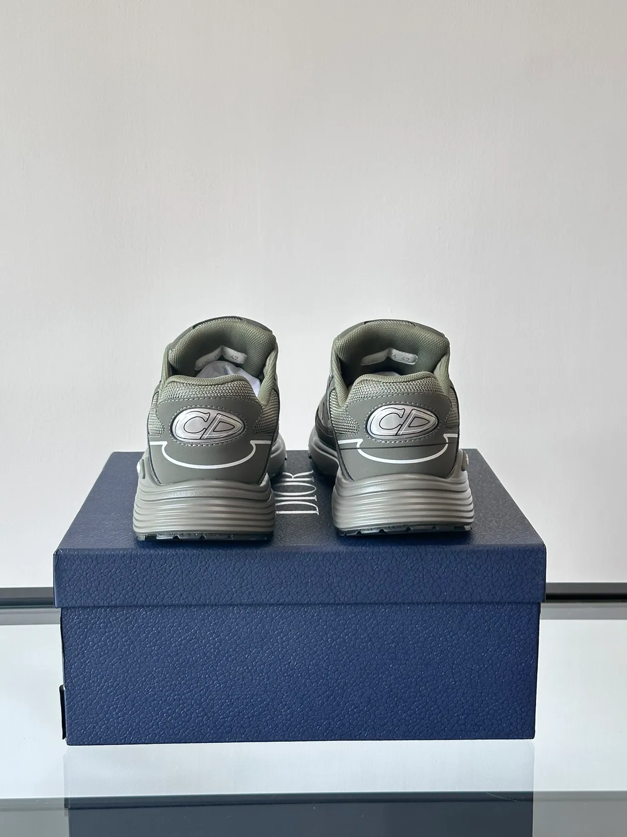 Dior B27 Olive Gray Monogram Lifestyle Sneakers
