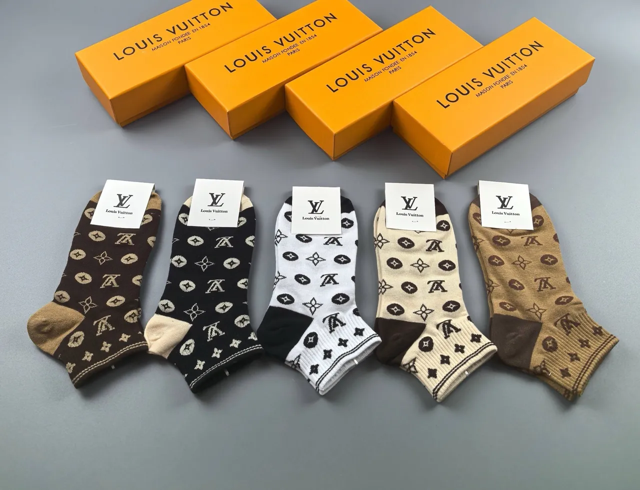 Louis Vuitton Monogram-Print Crew Socks