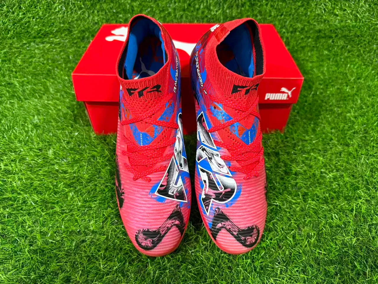 Puma Future Z Graphic Print Red Pink Blue Firm-Ground Soccer Shoes