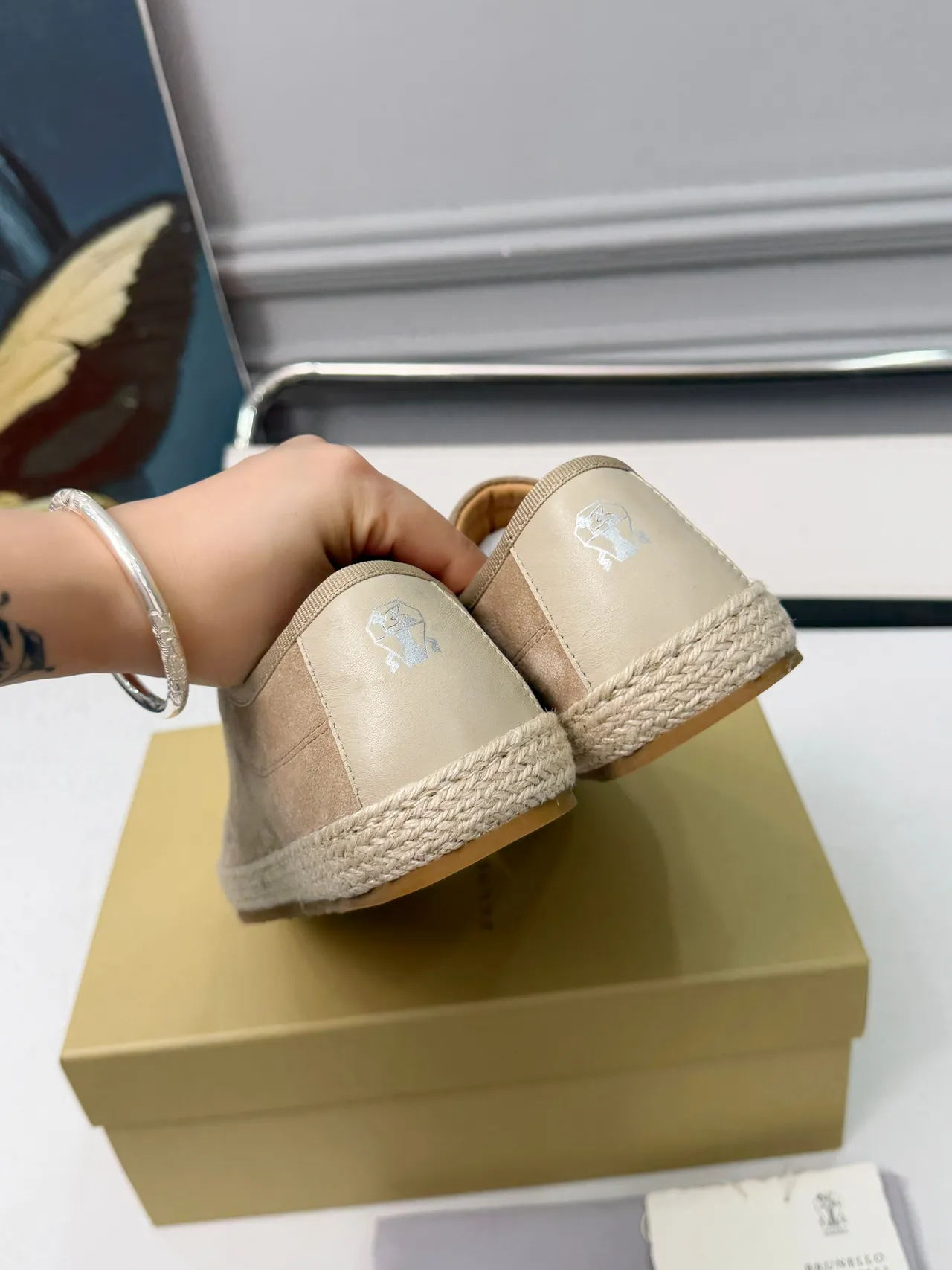 Brunello Cucinelli Beige Suede Lace-Up Boat Shoes