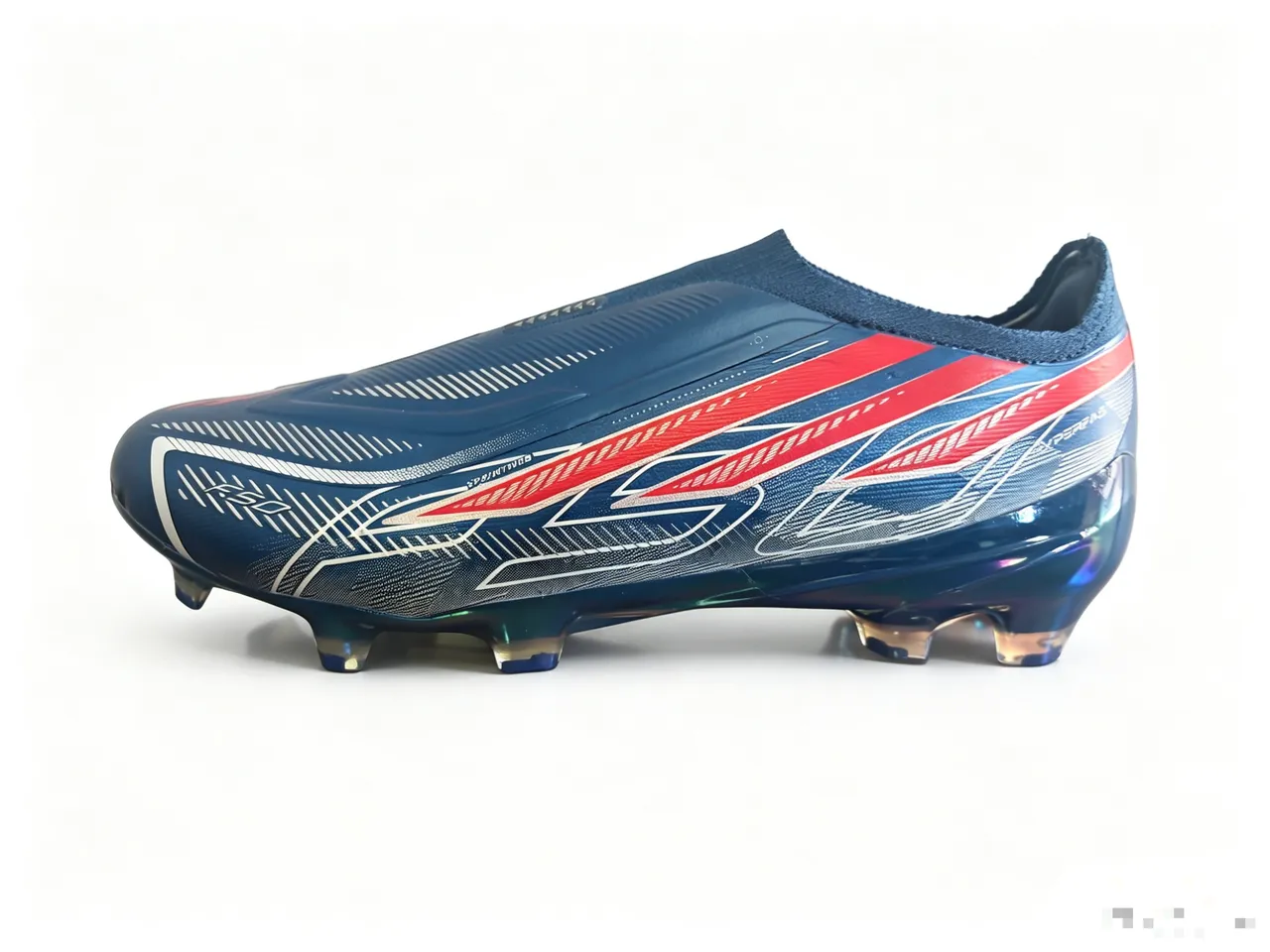 Puma Blue Red Low-Cut Sock-Fit Upper Iridescent Thermoplastic Outsole Firm-Ground Soccer Shoes
