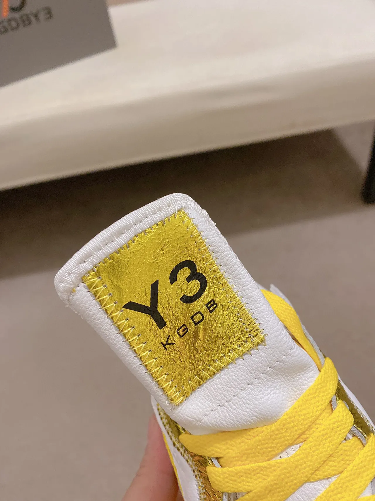Y-3 Runner White and Yellow Chunky Sneakers