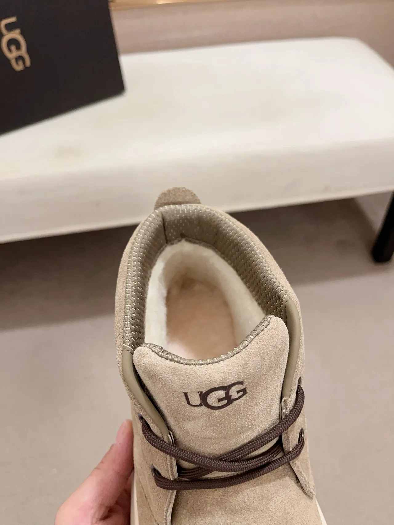 UGG Suede Platform Lace-Up Ankle Boot