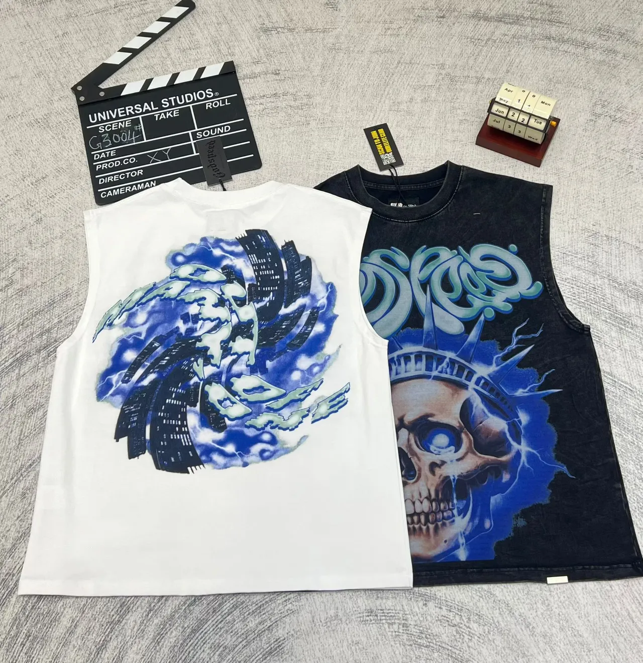 Graphic-Print Sleeveless Crew-Neck Vest Top