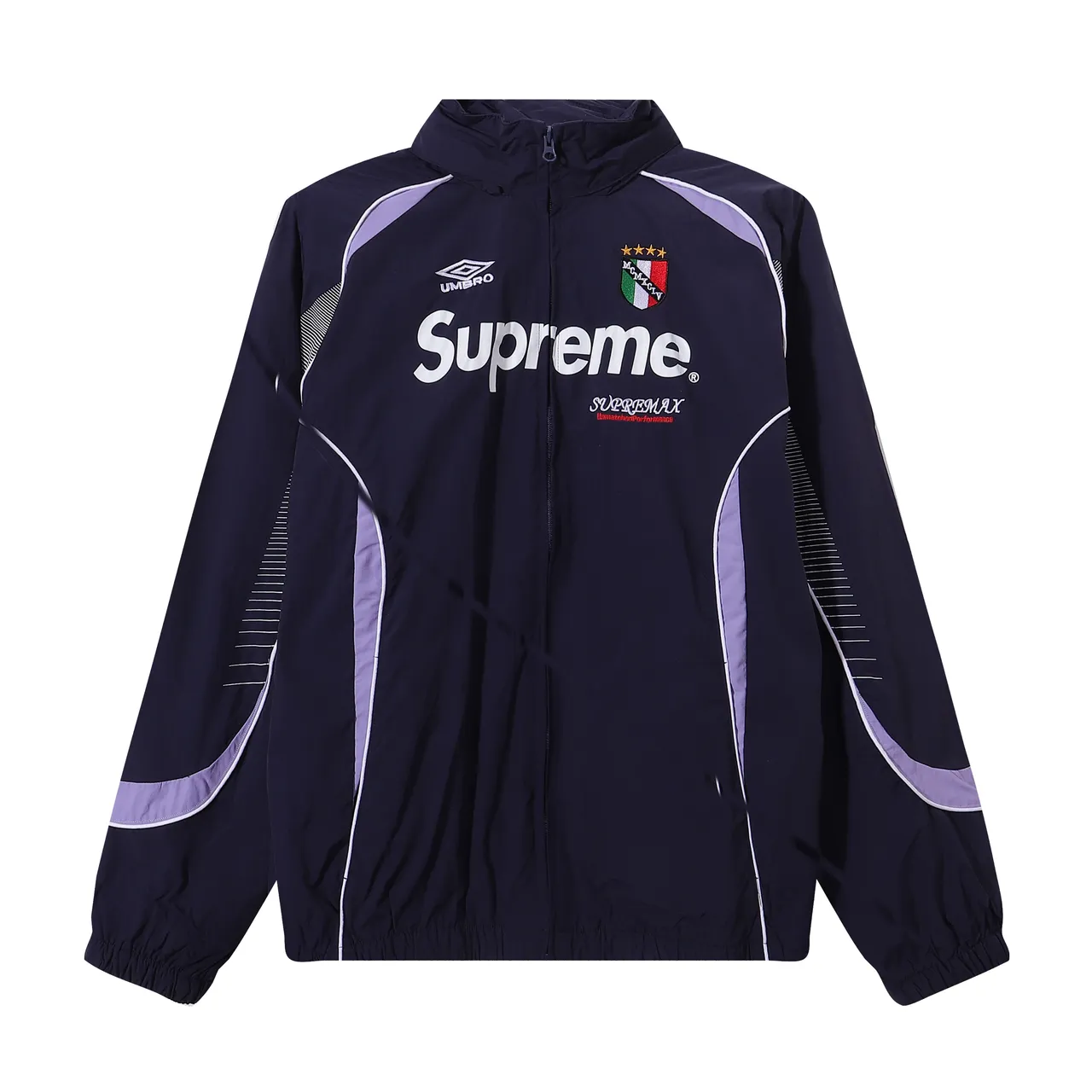 Supreme Black White Full-Zip Contrast-Panel Windbreaker