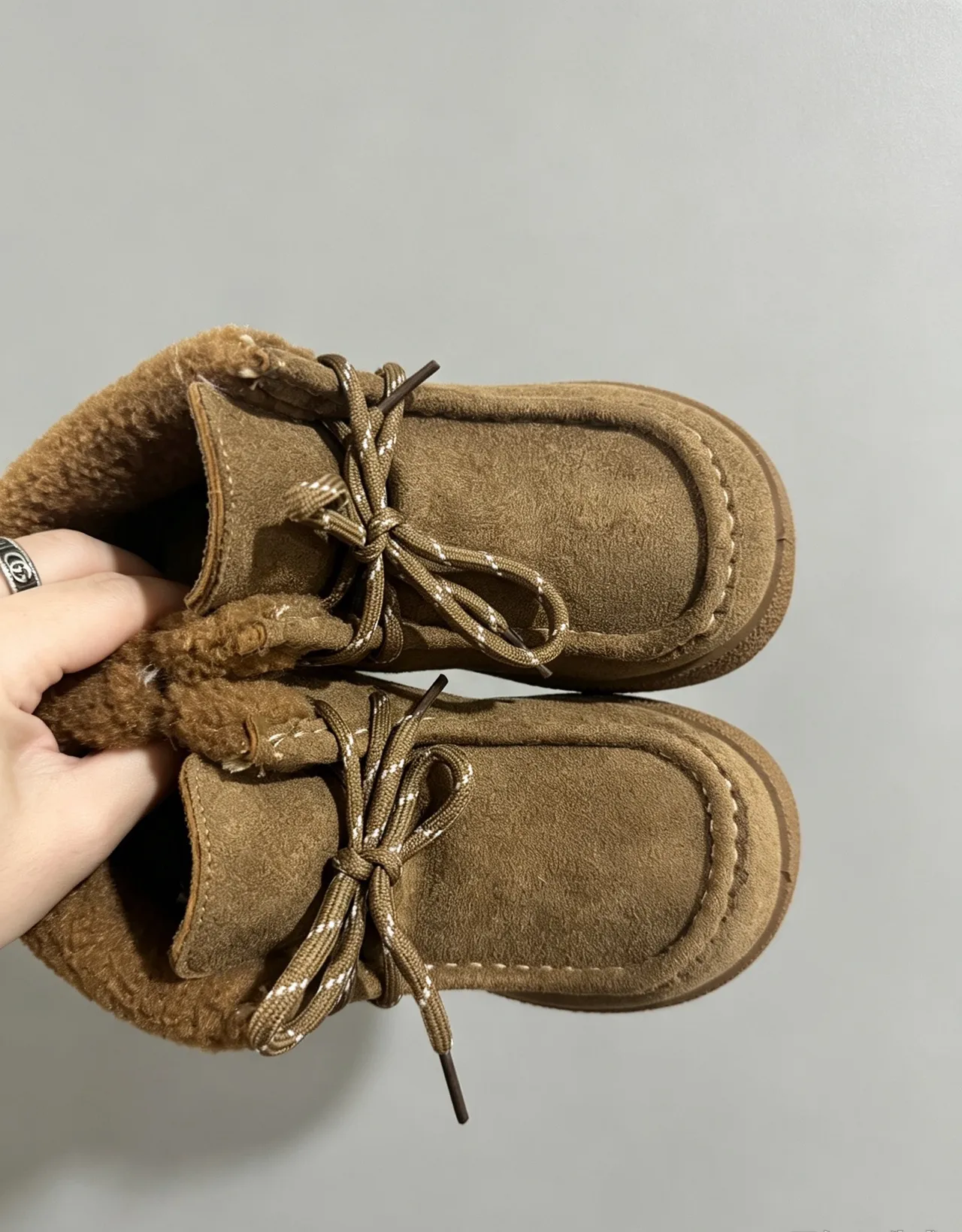 UGG Platform Shearling-Lined Suede Ankle Snow Boots