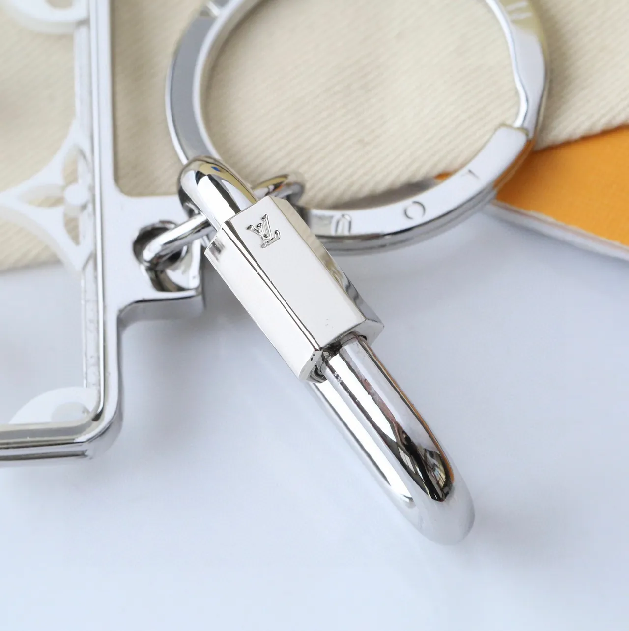 Louis Vuitton Transparent White Acrylic Monogram Print Phone Accessory
