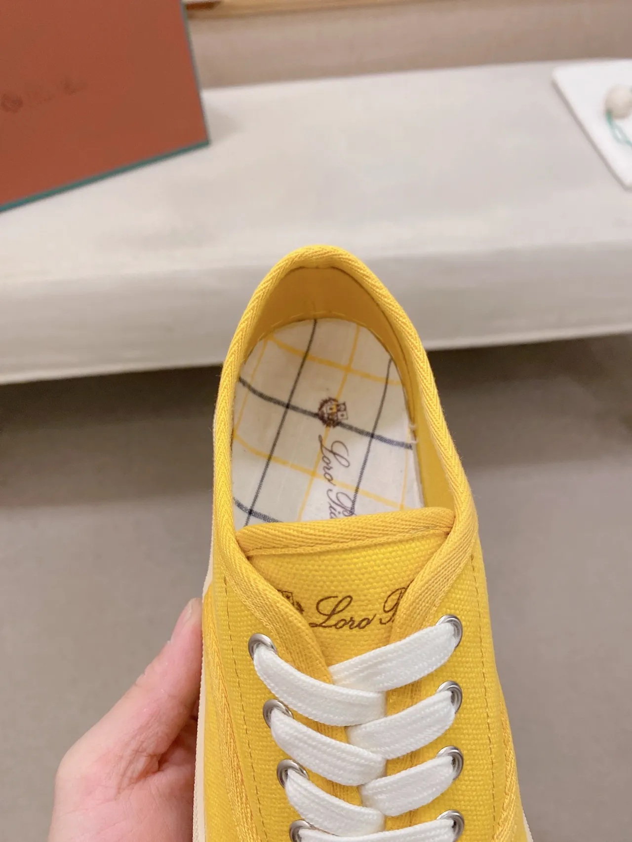 Yellow White Upper Low-Top Silhouette Canvas Shoes