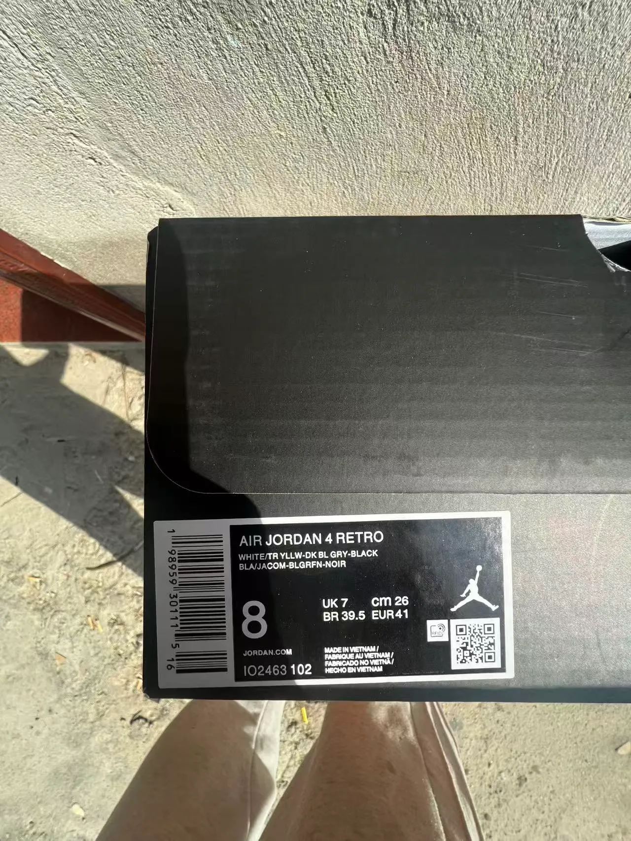 Air Jordan 4 White Black Yellow Speckle Basketball Shoes