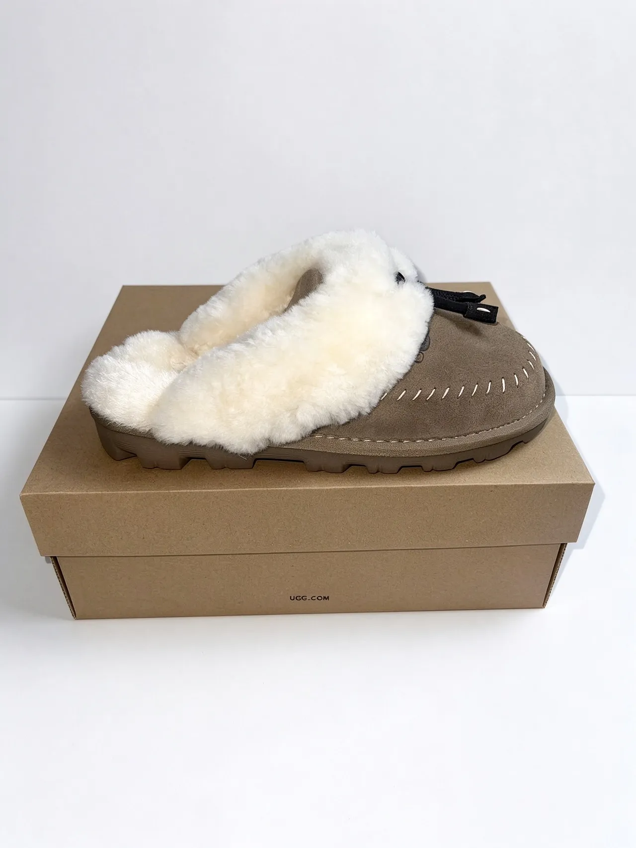 UGG Tasman Taupe Shearling-Lined Slippers