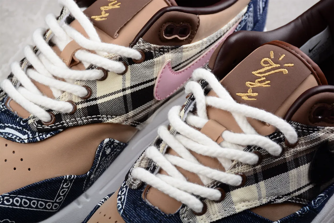 Nike Air Max 1 Denim Bandana Plaid Lifestyle Sneakers