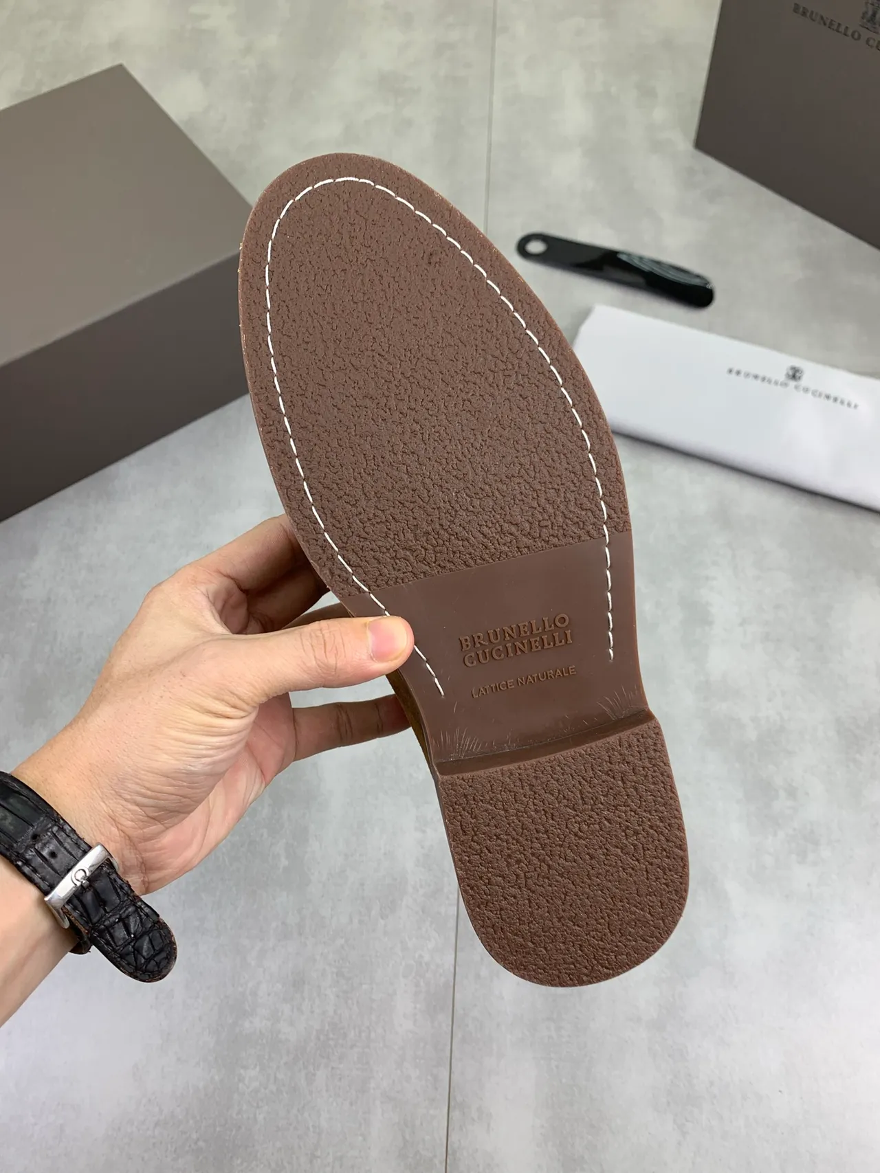 Brown Beige Suede Chukka Boot Welted Construction Ankle Boots