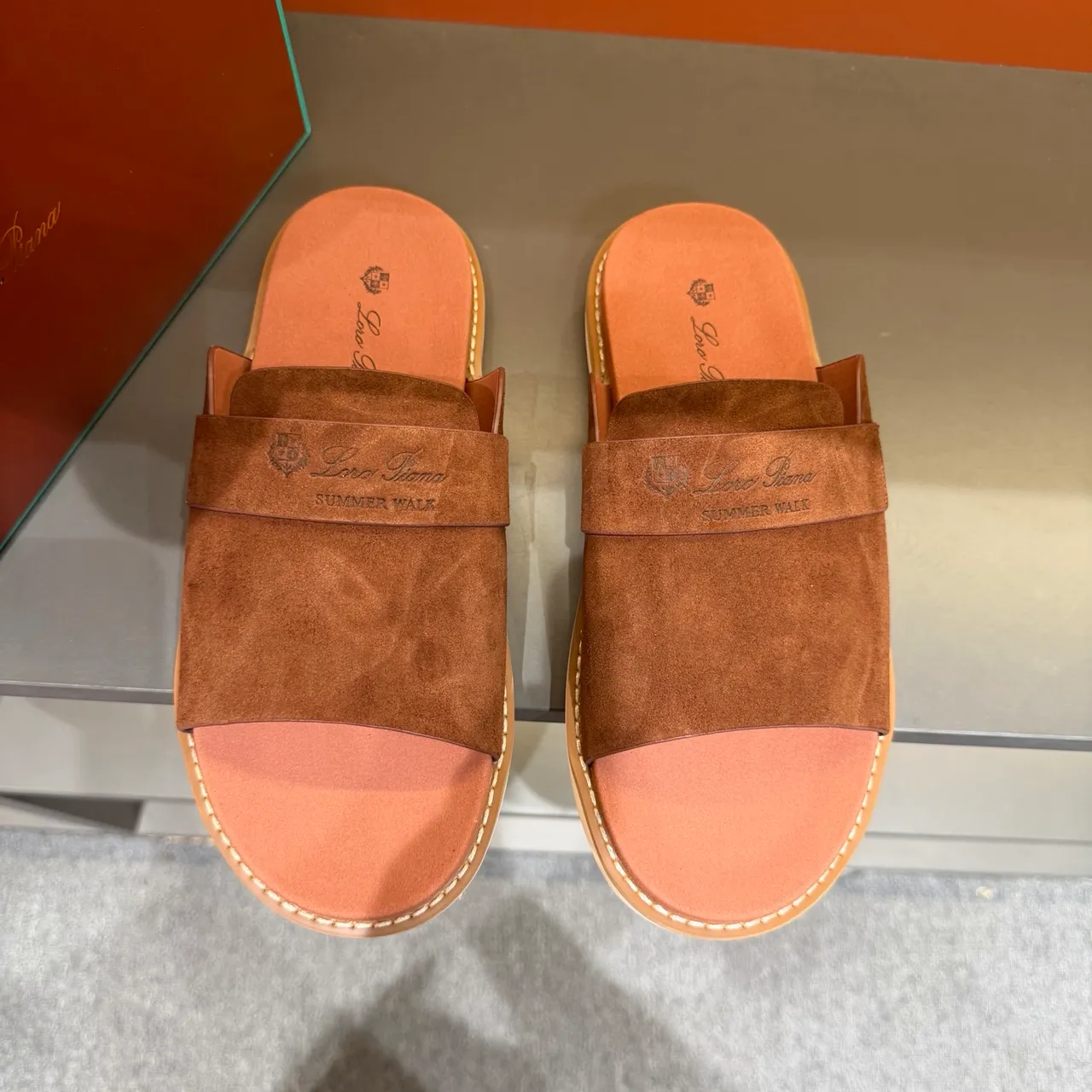 Loewe Summer Walk Suede Slide Slippers