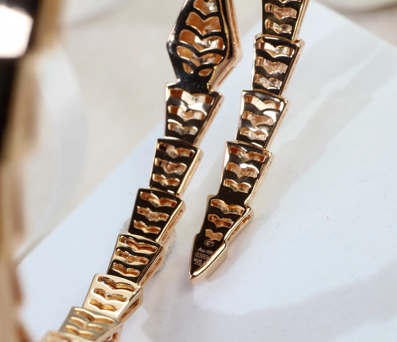 Bvlgari Serpenti Rose Gold Pavé Diamond Snake Bracelet